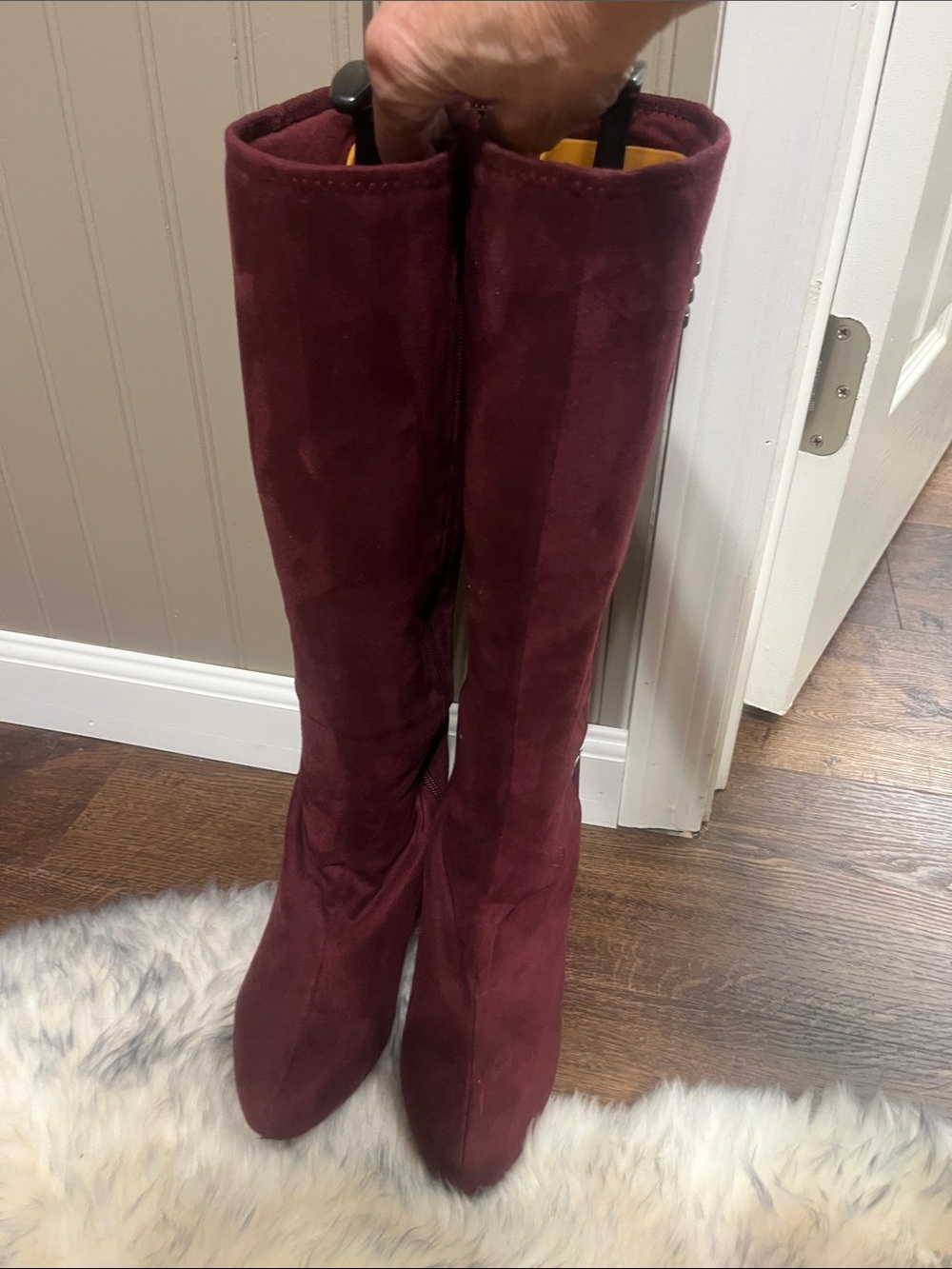 Like new Over-the-Knee Suede Boots in Burgundy definitely a beautiful burgundy